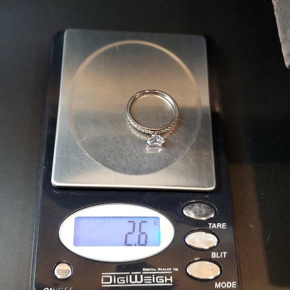 Size 9.25 925 Sterling Silver Round Cubic Zirconia Gem Cute Ring - Picture 8 of 8